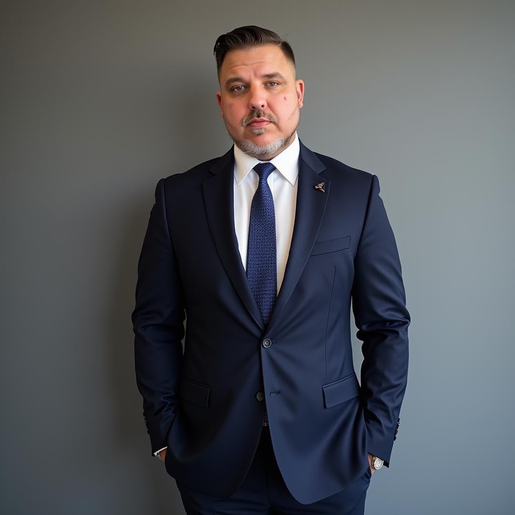 Jason D. Labossiere in a navy suit